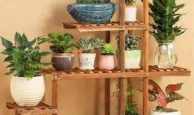 Suporte para vasos de plantas em madeira 03