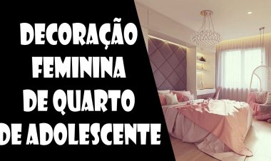 Decoração feminina de quarto de adolescente