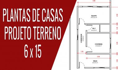 Planta de casa terreno de 6×15