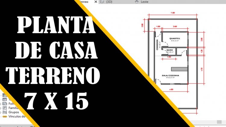Planta de casa terreno 7 x 15
