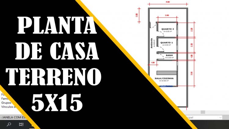 Planta de casa terreno 5×15