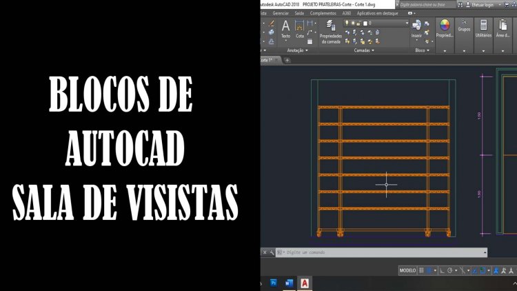 Blocos para sala de visita para autocad