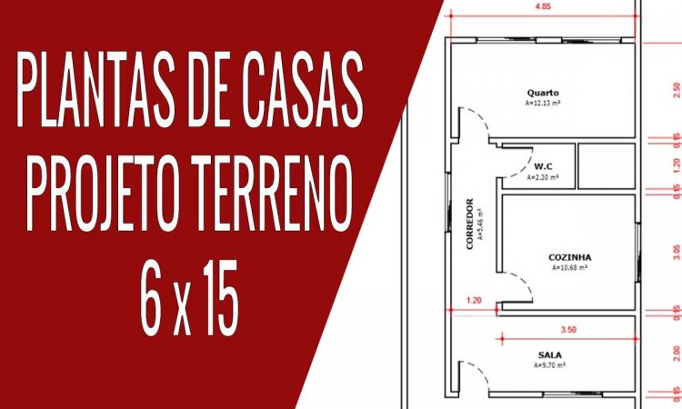 Planta de casa terreno de 6×15