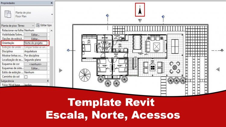 Template Revit Escala, Norte, Acessos