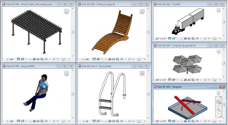 Famílias revit e componentes para seu projeto.